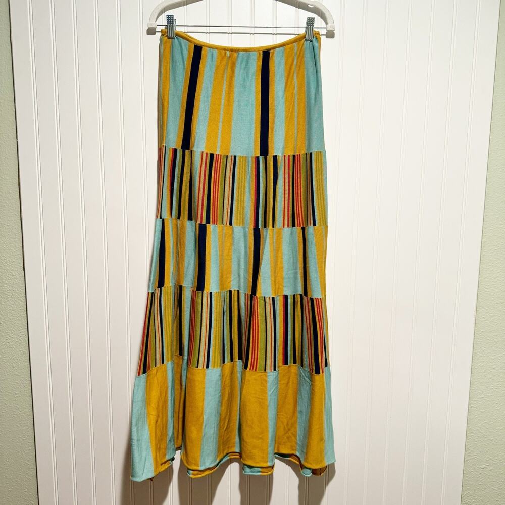 Double D Ranch Striped Cotton Knit Maxi Skirt Size Medium Western Aztec Boho - Picture 1 of 5